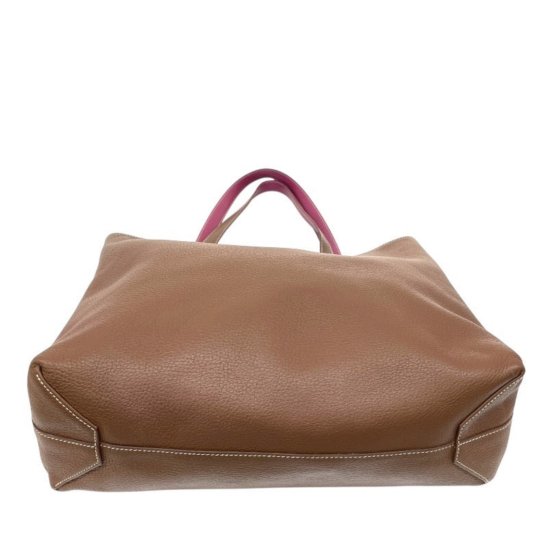 【HERMES】エルメス ドゥブルセンス トートバッグ レザー メンズ リバーシブル □O刻印 2011年製造 ブラウン パープル