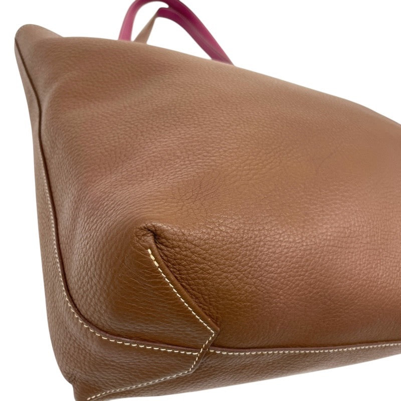 【HERMES】エルメス ドゥブルセンス トートバッグ レザー メンズ リバーシブル □O刻印 2011年製造 ブラウン パープル