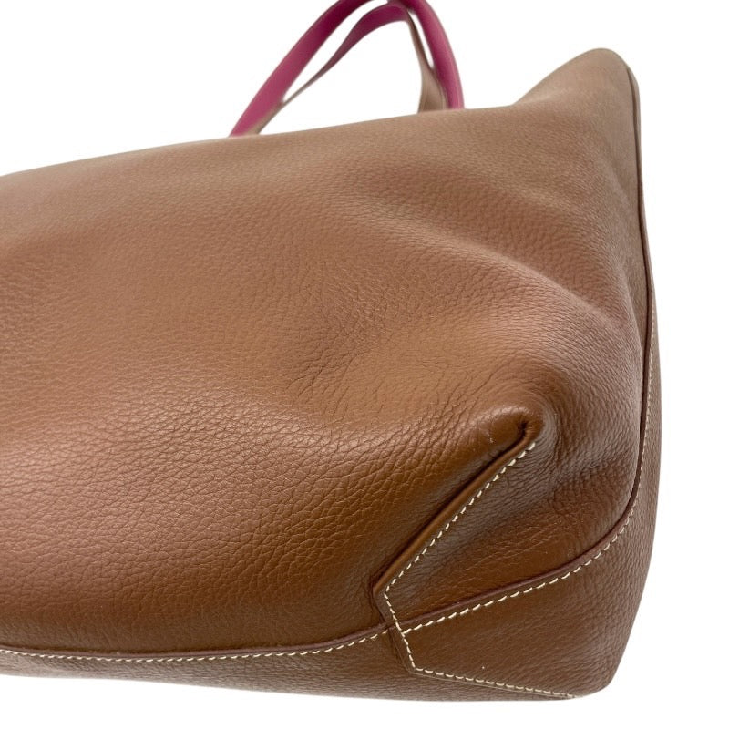 【HERMES】エルメス ドゥブルセンス トートバッグ レザー メンズ リバーシブル □O刻印 2011年製造 ブラウン パープル