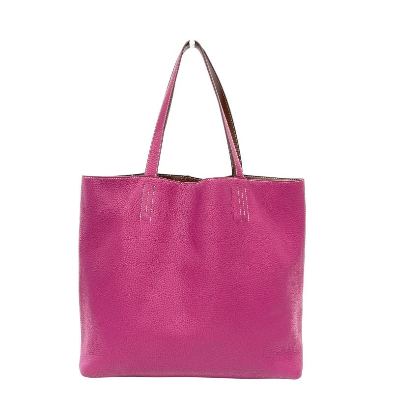 【HERMES】エルメス ドゥブルセンス トートバッグ レザー メンズ リバーシブル □O刻印 2011年製造 ブラウン パープル