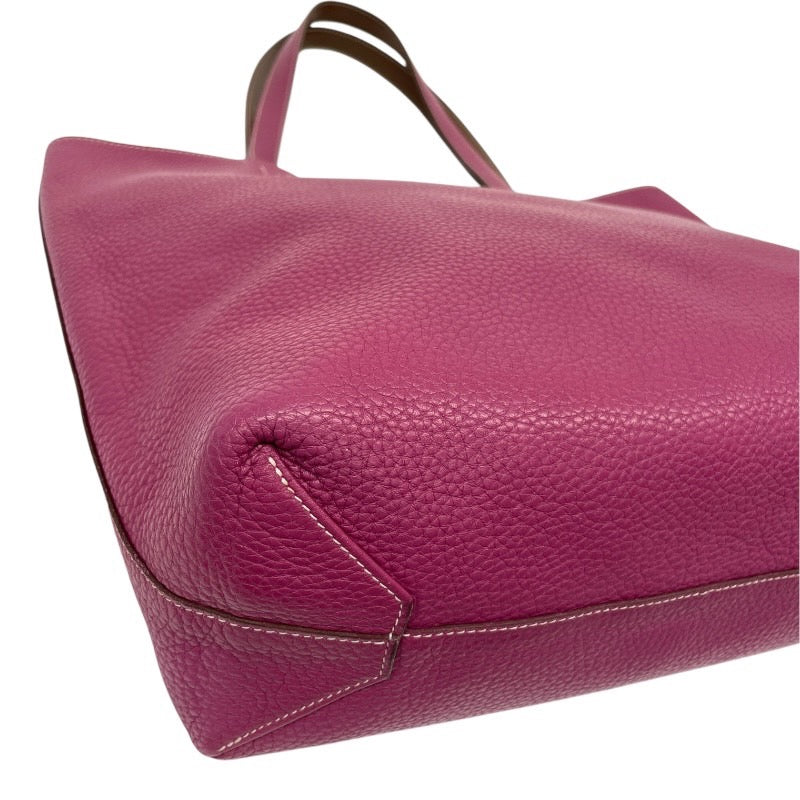 【HERMES】エルメス ドゥブルセンス トートバッグ レザー メンズ リバーシブル □O刻印 2011年製造 ブラウン パープル