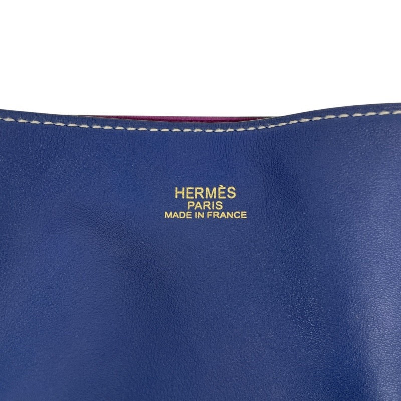 【HERMES】エルメス ドゥブルセンス トートバッグ レザー メンズ リバーシブル □R刻印 2014年製造 青 ブルー 紫 パープル