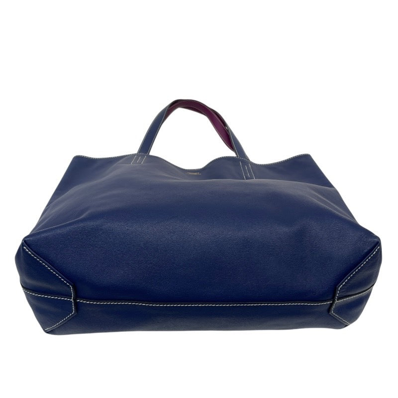 【HERMES】エルメス ドゥブルセンス トートバッグ レザー メンズ リバーシブル □R刻印 2014年製造 青 ブルー 紫 パープル