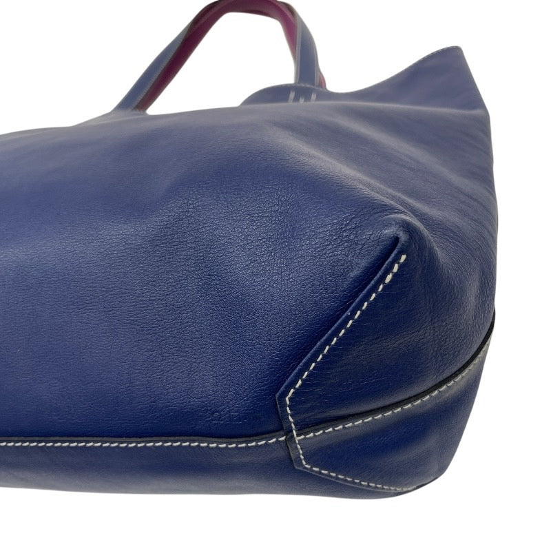 【HERMES】エルメス ドゥブルセンス トートバッグ レザー メンズ リバーシブル □R刻印 2014年製造 青 ブルー 紫 パープル