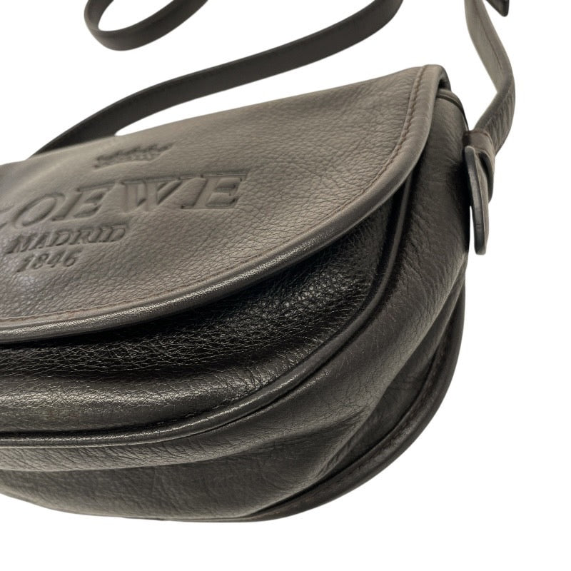 【LOEWE】ロエベ ヘリテージ 377.79.753 ショルダーバッグ レザー レディース ダークブラウン 茶