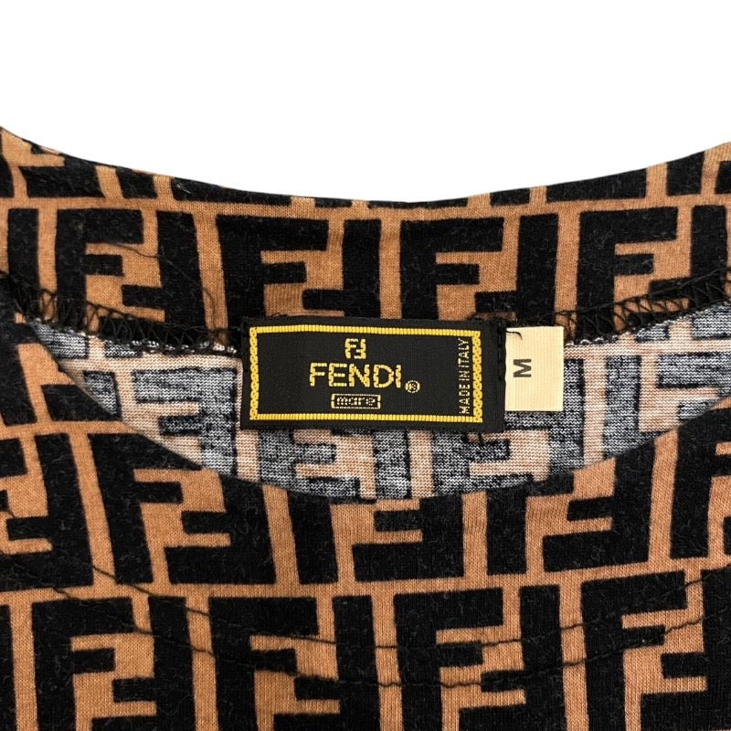 【FENDI】フェンディ 半袖Tシャツ コットン レディース ズッカ柄 ブラウン