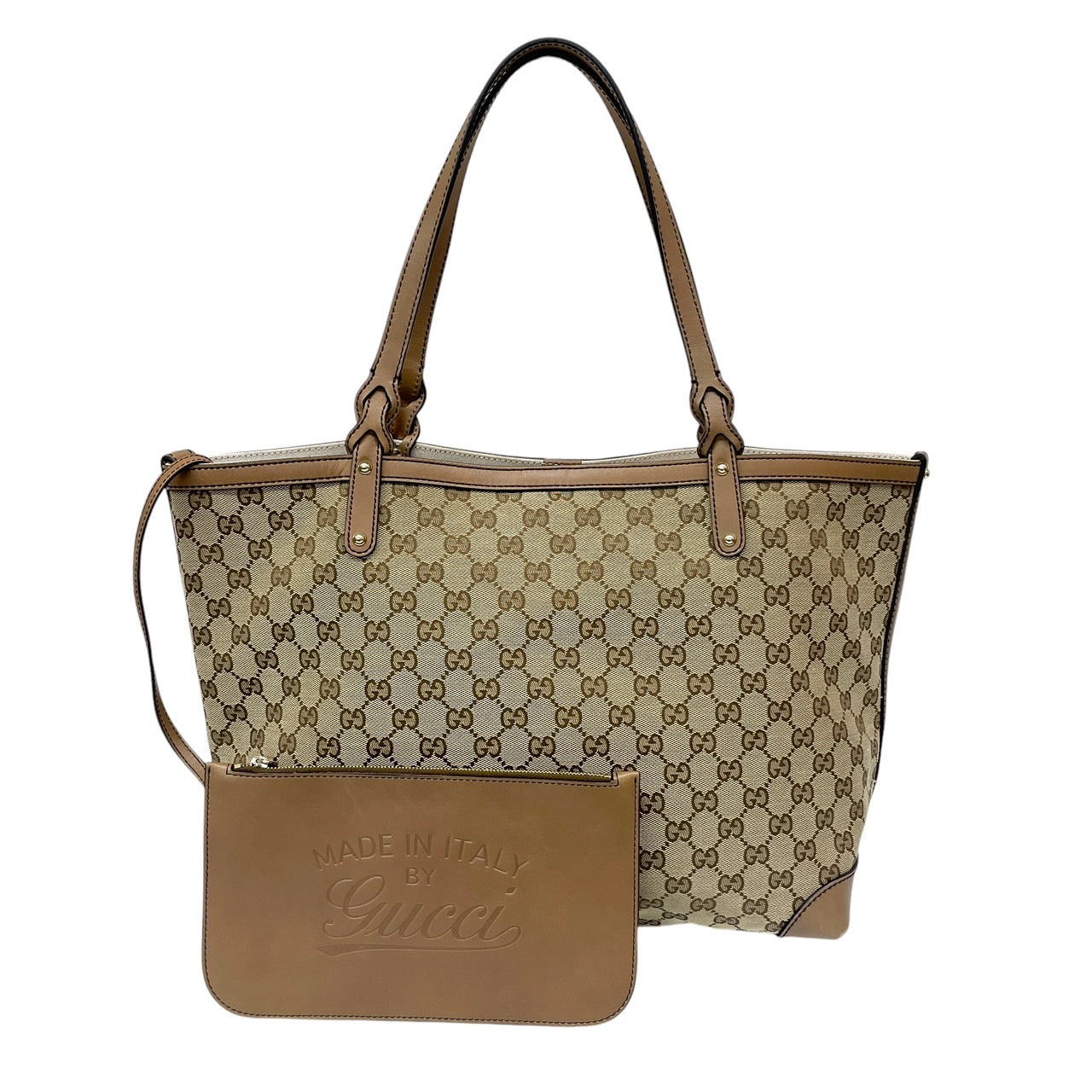 【GUCCI】グッチ 247209 トートバッグ GGキャンバス レディース ポーチ付 レザー ハンド ショルダー