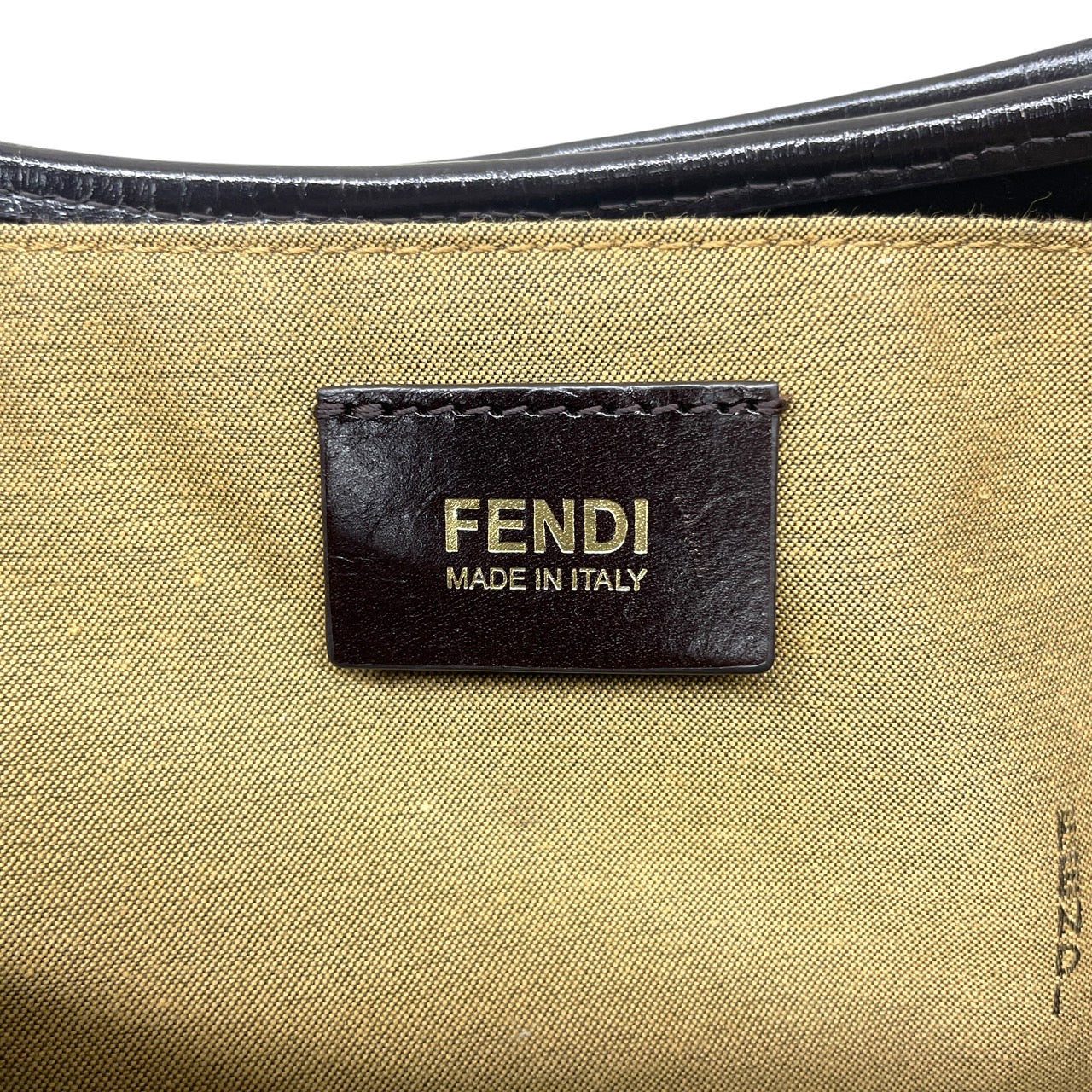 【FENDI】フェンディ ズッカ柄 8BH156 トートバッグ レディース ハンド カーキ チャーム付 レザー