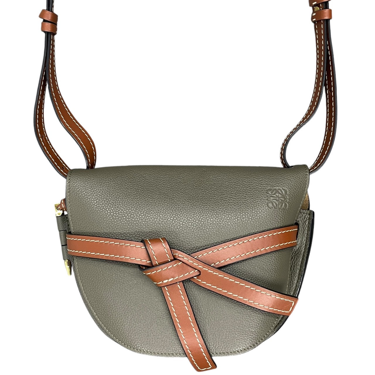 【LOEWE】ロエベ ゲート スモール 321.12.T20 ショルダーバッグ レザー レディース ポシェット カーキ