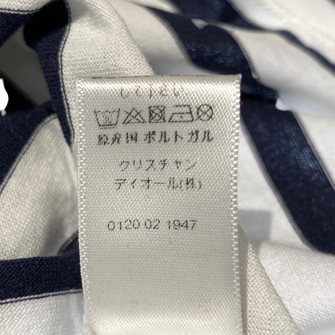 【Christian Dior】クリスチャンディオール ボーダーTシャツ 0WBM13TEEA 長袖Tシャツ コットン キッズ サイズ10 白 黒 ネイビー キッズ 子供