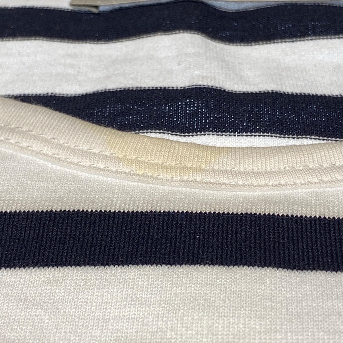 【Christian Dior】クリスチャンディオール ボーダーTシャツ 0WBM13TEEA 長袖Tシャツ コットン キッズ サイズ10 白 黒 ネイビー キッズ 子供