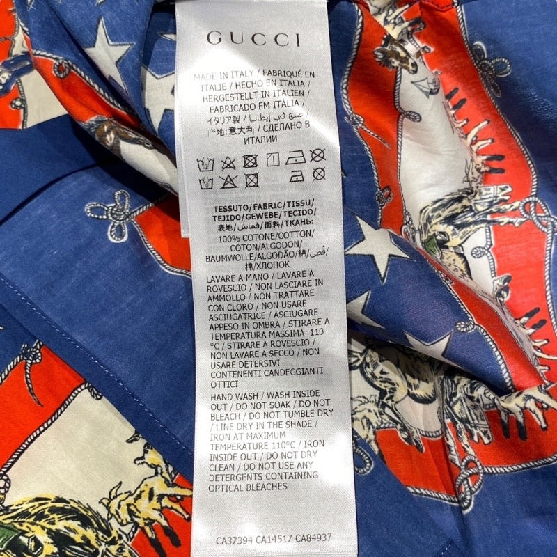【GUCCI】グッチ 半袖シャツ コットン キッズ サイズ12 キッズ 子供 ボタンシャツ 星 スター