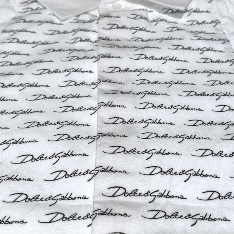【DOLCE&GABBANA】ドルチェアンドガッバーナ ボタンシャツ L42S97/FU5K9 長袖シャツ キッズ 白 ロゴ柄 サイズ9/10 ホワイト