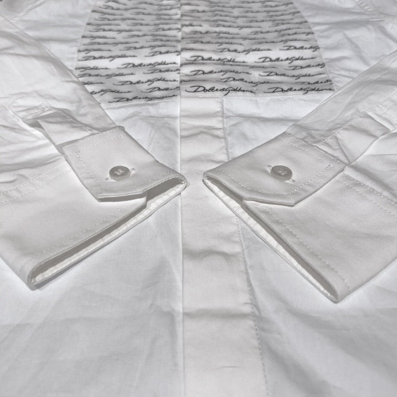 【DOLCE&GABBANA】ドルチェアンドガッバーナ ボタンシャツ L42S97/FU5K9 長袖シャツ キッズ 白 ロゴ柄 サイズ9/10 ホワイト