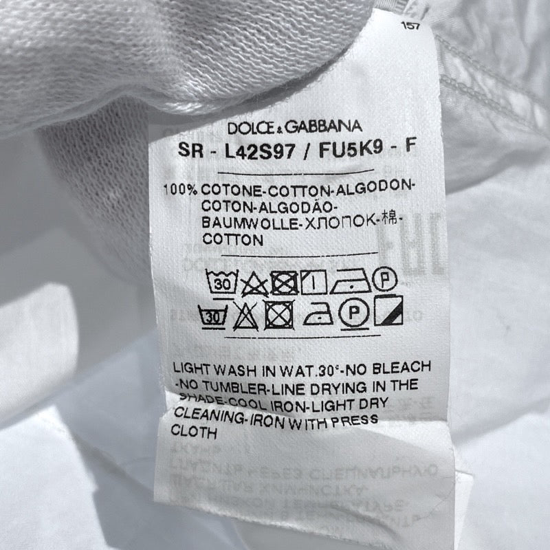 【DOLCE&GABBANA】ドルチェアンドガッバーナ ボタンシャツ L42S97/FU5K9 長袖シャツ キッズ 白 ロゴ柄 サイズ9/10 ホワイト