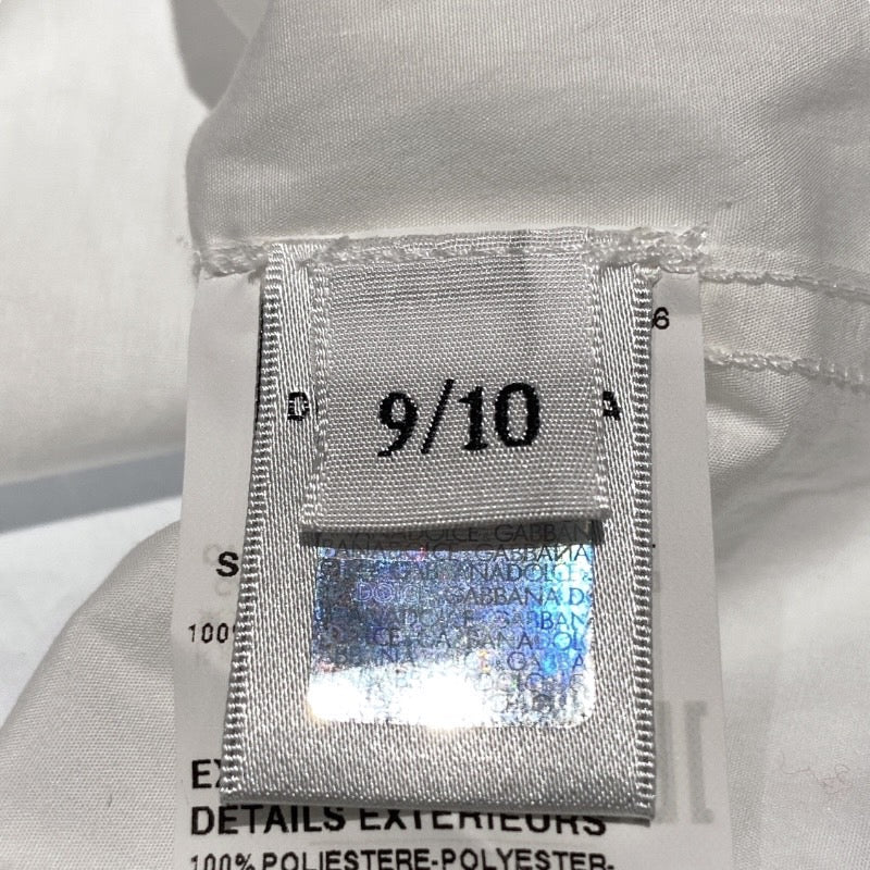 【DOLCE&GABBANA】ドルチェアンドガッバーナ L42S98/G7SVC 長袖シャツ コットン キッズ ボタンシャツ 白 黒 サイズ9/10 キッズ 子供