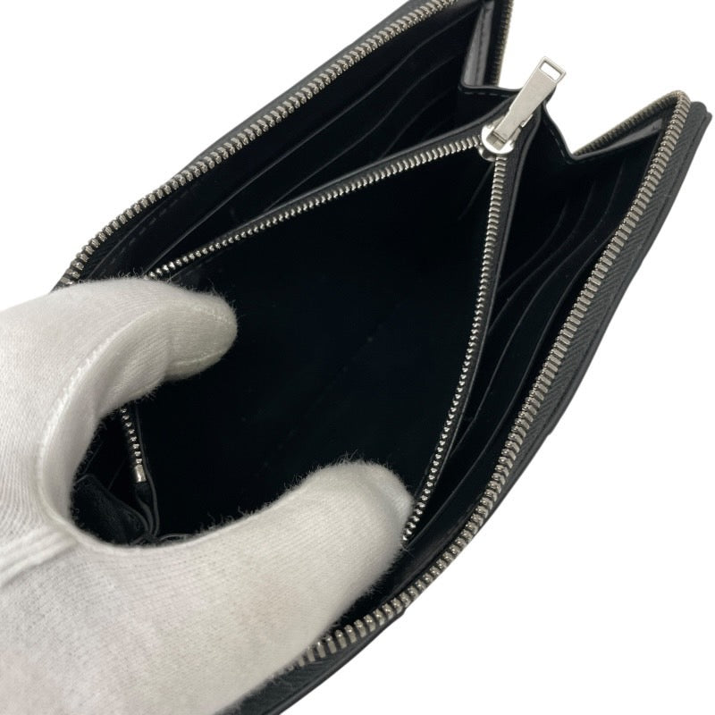 【BOTTEGAVENETA】ボッテガヴェネタ マキシ イントレチャート カセット 651368 長財布 レザー メンズ 黒 ブラック ラウンドファスナー ジップアラウンド