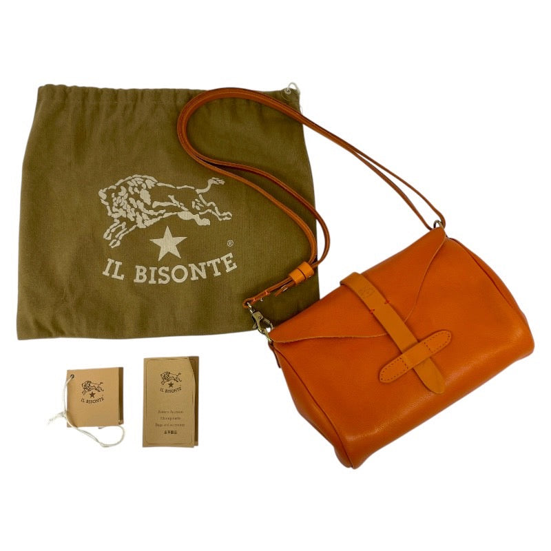 【IL BISONTE】イルビゾンテ ポシェット A2375 ショルダーバッグ レザー レディース 2WAY ミニバッグ ポーチ オレンジ
