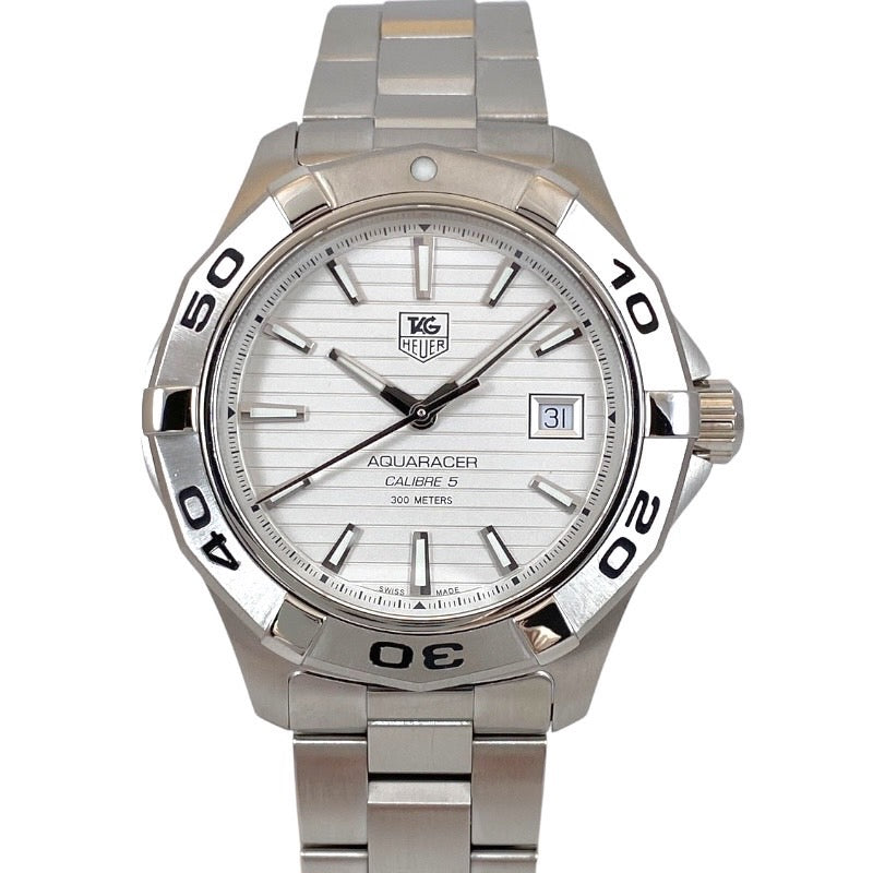 TAG HEUER タグホイヤー アクアレーサー WAP2011.BA0830 腕時計 ステンレススチール ホワイト【中古】 メンズ