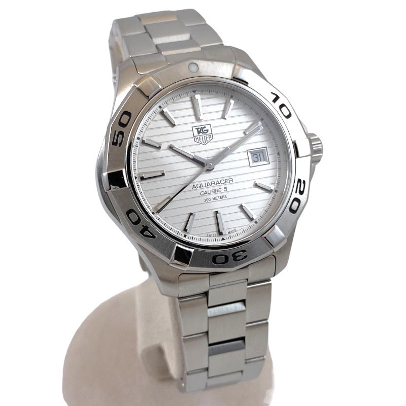 TAG HEUER タグホイヤー アクアレーサー WAP2011.BA0830 腕時計 ステンレススチール ホワイト【中古】 メンズ