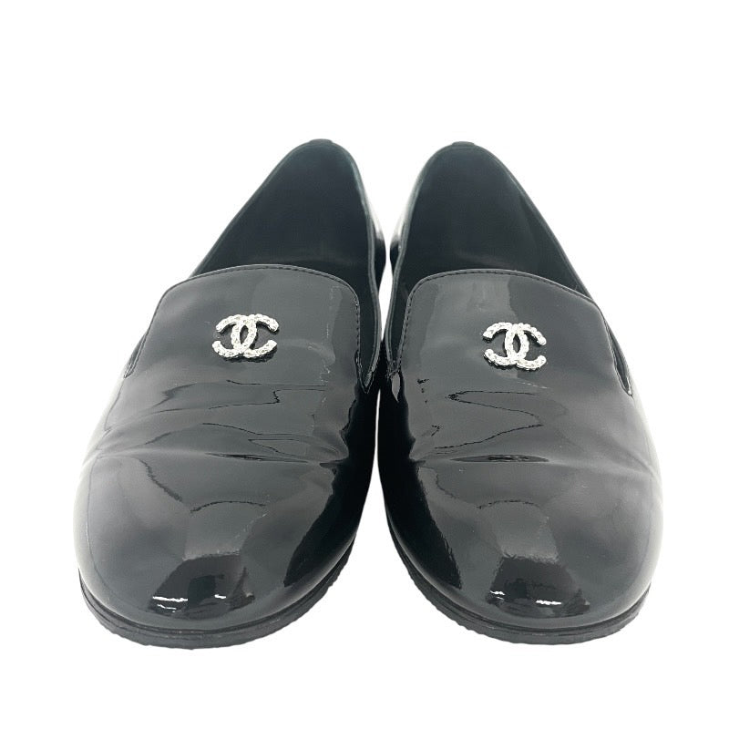 【CHANEL】シャネル フラットシューズ オペラ G30757 バレエシューズ パテントレザー レディース エナメル 黒 ブラック サイズ37C