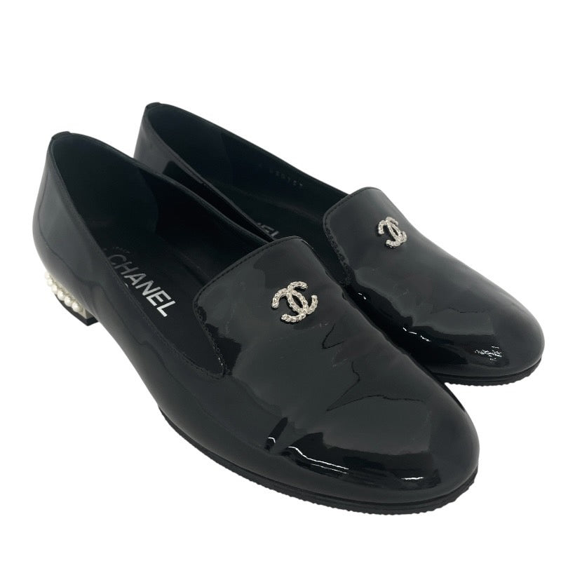 【CHANEL】シャネル フラットシューズ オペラ G30757 バレエシューズ パテントレザー レディース エナメル 黒 ブラック サイズ37C