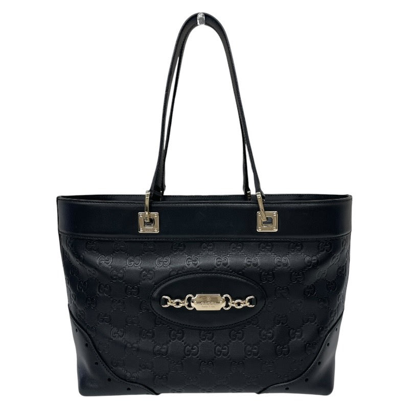 【GUCCI】グッチ ホースビット 145993 トートバッグ レザー レディース 黒 ブラック グッチシマ ハンド