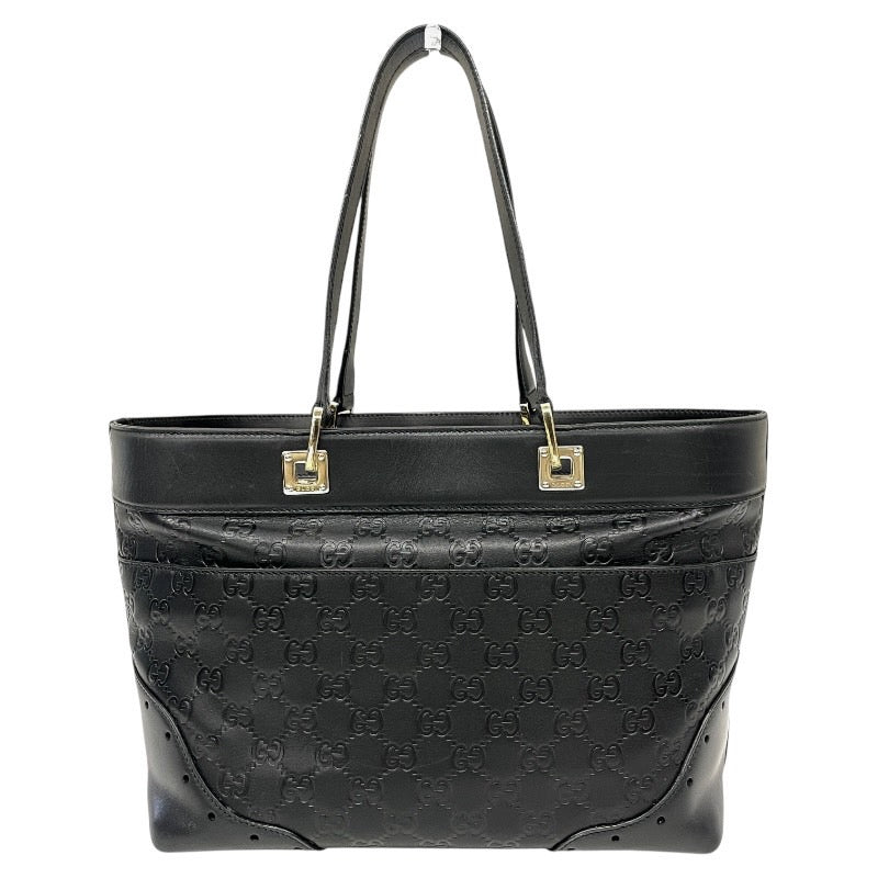 【GUCCI】グッチ ホースビット 145993 トートバッグ レザー レディース 黒 ブラック グッチシマ ハンド