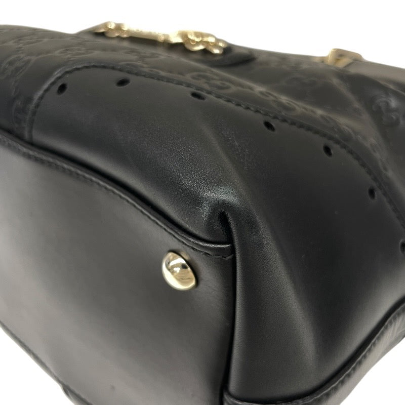 【GUCCI】グッチ ホースビット 145993 トートバッグ レザー レディース 黒 ブラック グッチシマ ハンド