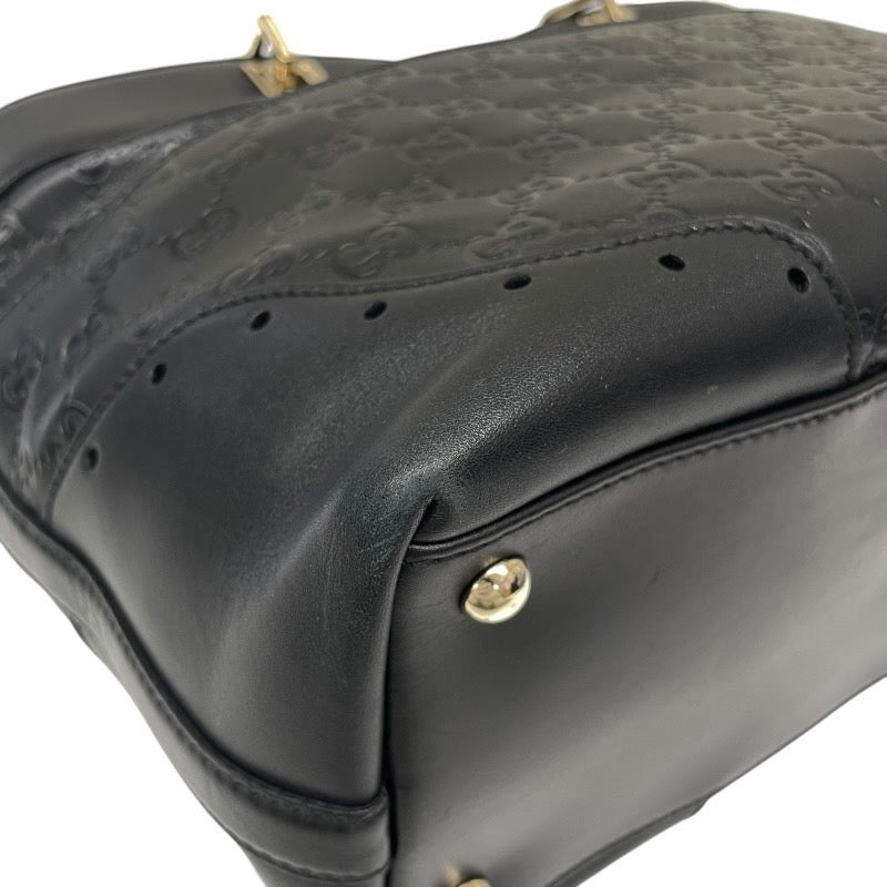 【GUCCI】グッチ ホースビット 145993 トートバッグ レザー レディース 黒 ブラック グッチシマ ハンド