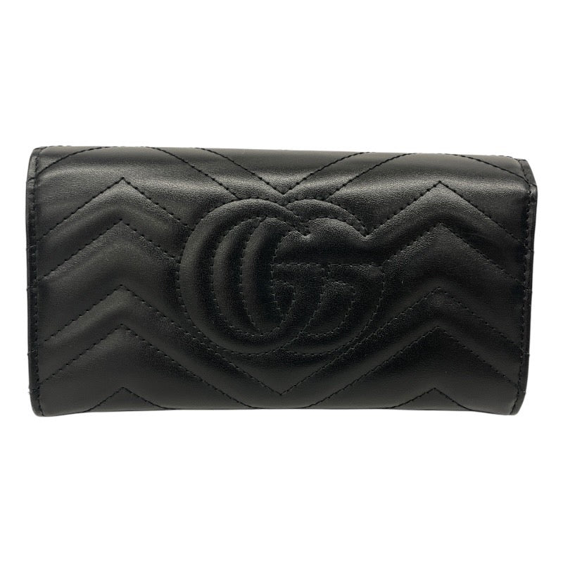 【GUCCI】グッチ GGマーモント 443436 長財布 レザー レディース 黒 ブラック コンチネンタルウォレット