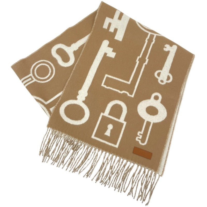 【HERMES】エルメス カザック キーコレクション マフラー カシミヤ レディース カシミア100% ベージュ 未使用品