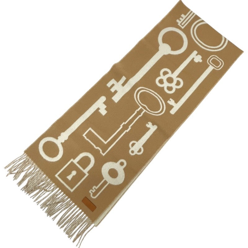【HERMES】エルメス カザック キーコレクション マフラー カシミヤ レディース カシミア100% ベージュ 未使用品