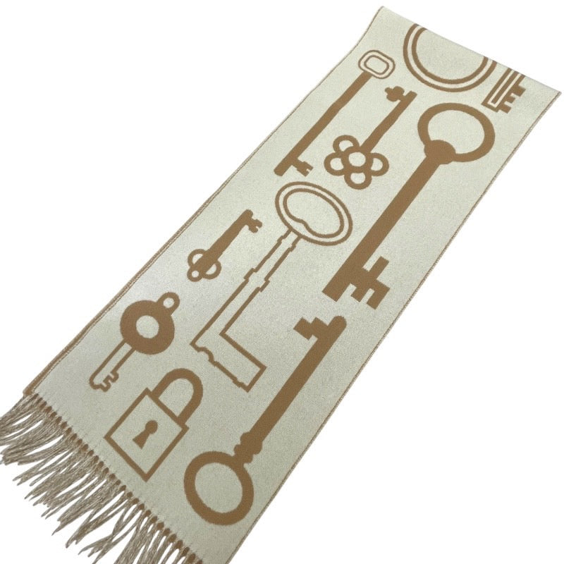 【HERMES】エルメス カザック キーコレクション マフラー カシミヤ レディース カシミア100% ベージュ 未使用品