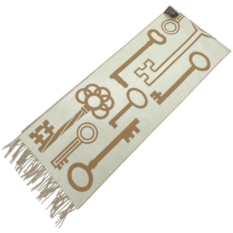 【HERMES】エルメス カザック キーコレクション マフラー カシミヤ レディース カシミア100% ベージュ 未使用品