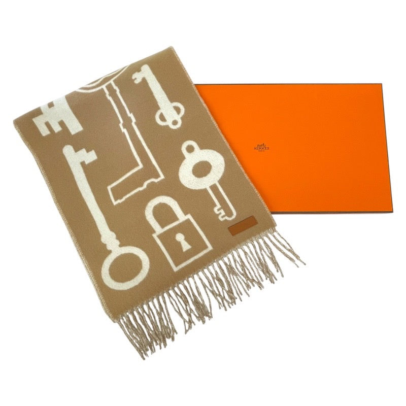【HERMES】エルメス カザック キーコレクション マフラー カシミヤ レディース カシミア100% ベージュ 未使用品