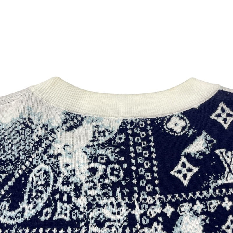 【LOUIS VUITTON】ルイ・ヴィトン モノグラム バンダナ RM222M JL4 HNN24W セーター コットン メンズ 長袖 ニット サイズL