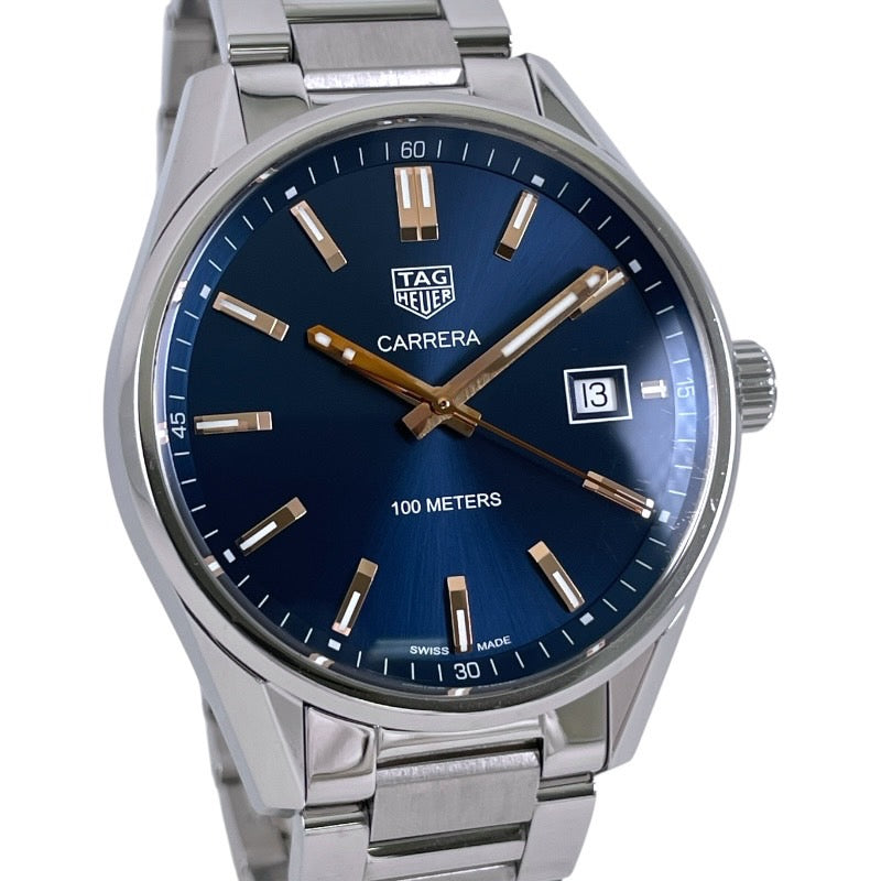 【TAG HEUER】タグホイヤー カレラ 39mm WAR1112.BA0601 腕時計 ステンレススチール メンズ デイト クォーツ ブルー 青文字盤