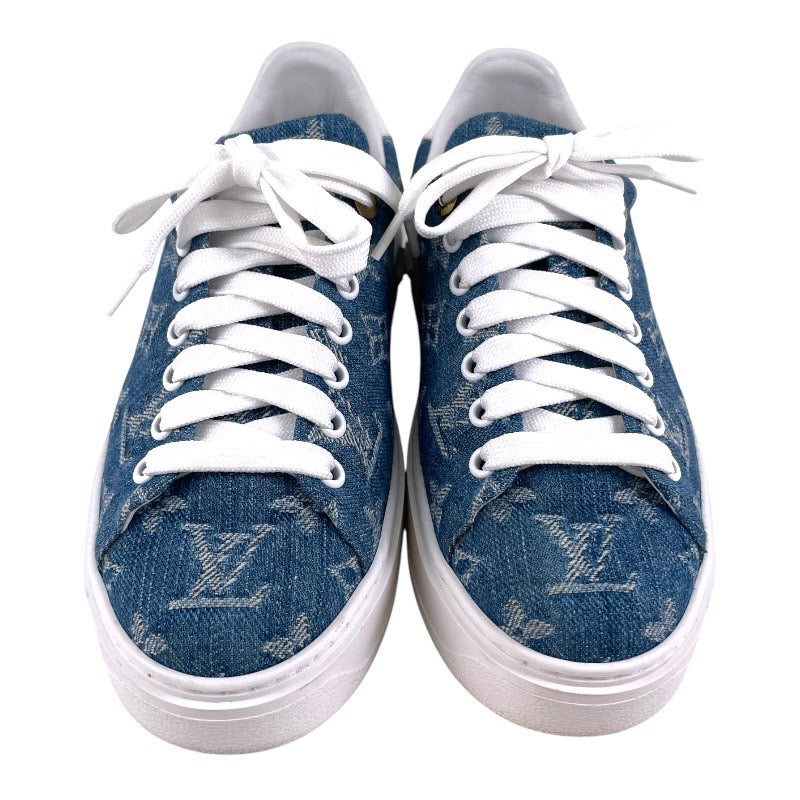 【LOUIS VUITTON】ルイ・ヴィトン タイムアウト モノグラムデニム スニーカー レディース インディゴブルー サイズ36 23.5cm