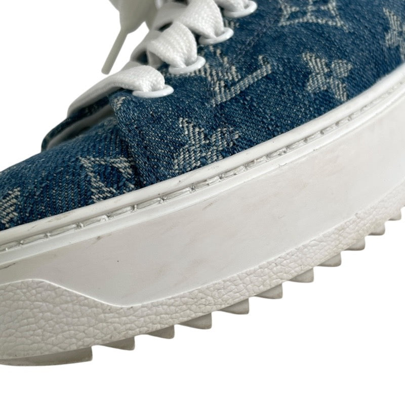 【LOUIS VUITTON】ルイ・ヴィトン タイムアウト モノグラムデニム スニーカー レディース インディゴブルー サイズ36 23.5cm