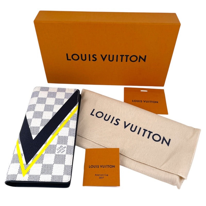 【LOUIS VUITTON】ルイ・ヴィトン ポルトフォイユ ブラザ N64007 長財布 メンズ 2017 アメリカズカップ ダミエアズール 2つ折り