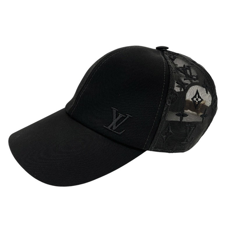 【LOUIS VUITTON】ルイ・ヴィトン ベースボール モノグラム メッシュ M77115 キャップ メンズ 黒 ブラック 美品