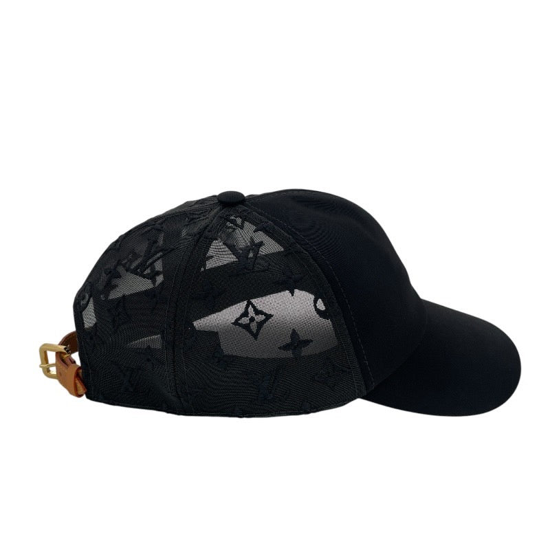 【LOUIS VUITTON】ルイ・ヴィトン ベースボール モノグラム メッシュ M77115 キャップ メンズ 黒 ブラック 美品