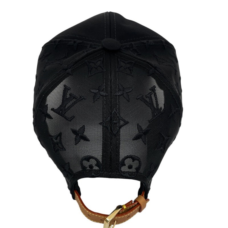 【LOUIS VUITTON】ルイ・ヴィトン ベースボール モノグラム メッシュ M77115 キャップ メンズ 黒 ブラック 美品