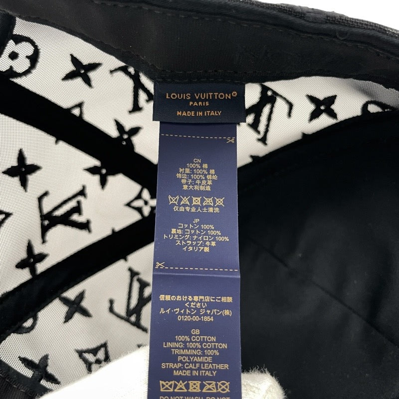 【LOUIS VUITTON】ルイ・ヴィトン ベースボール モノグラム メッシュ M77115 キャップ メンズ 黒 ブラック 美品