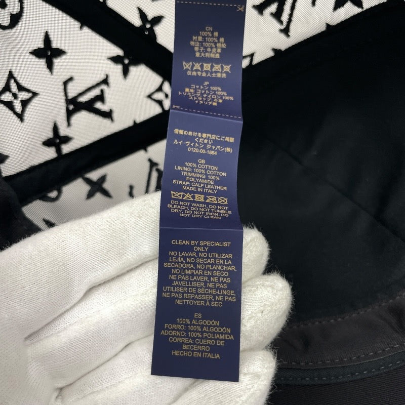 【LOUIS VUITTON】ルイ・ヴィトン ベースボール モノグラム メッシュ M77115 キャップ メンズ 黒 ブラック 美品