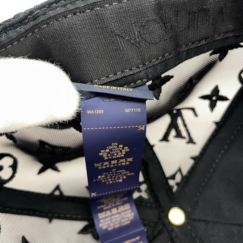 【LOUIS VUITTON】ルイ・ヴィトン ベースボール モノグラム メッシュ M77115 キャップ メンズ 黒 ブラック 美品