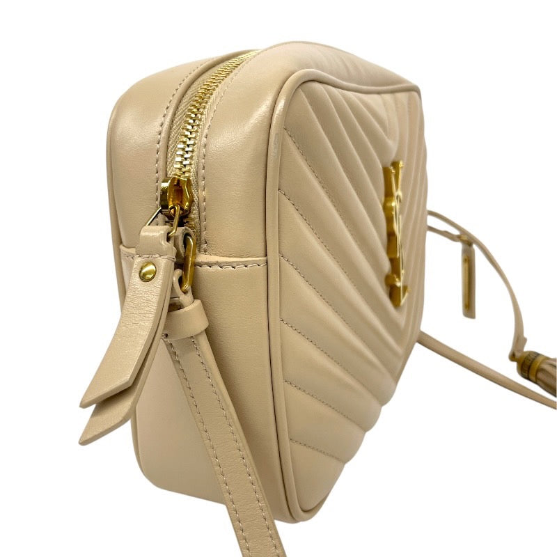 【SAINT LAURENT PARIS】サンローランパリ ルー カメラバッグ 574494 ショルダーバッグ レザー レディース ベージュ フリンジ タッセル ポシェット ポーチ クロスボディ