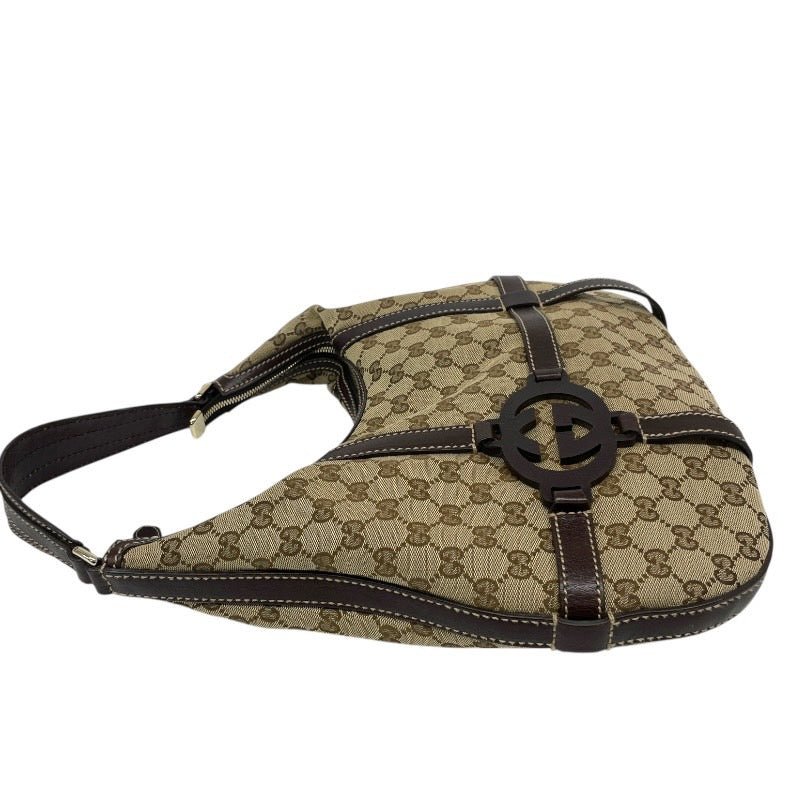 【GUCCI】グッチ ワンショルダー 181500 ショルダーバッグ GGキャンバス レディース レザー セミショルダー ベージュ