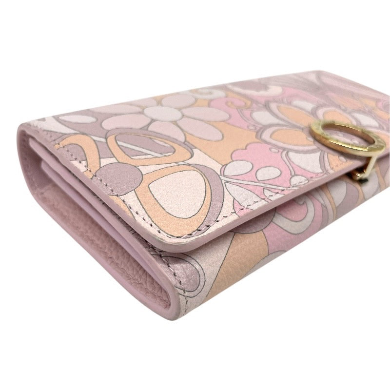 【BVLGARI】ブルガリ ブルガリブルガリ 長財布 レザー レディース ピンク 総柄 フローラ ゴールド金具